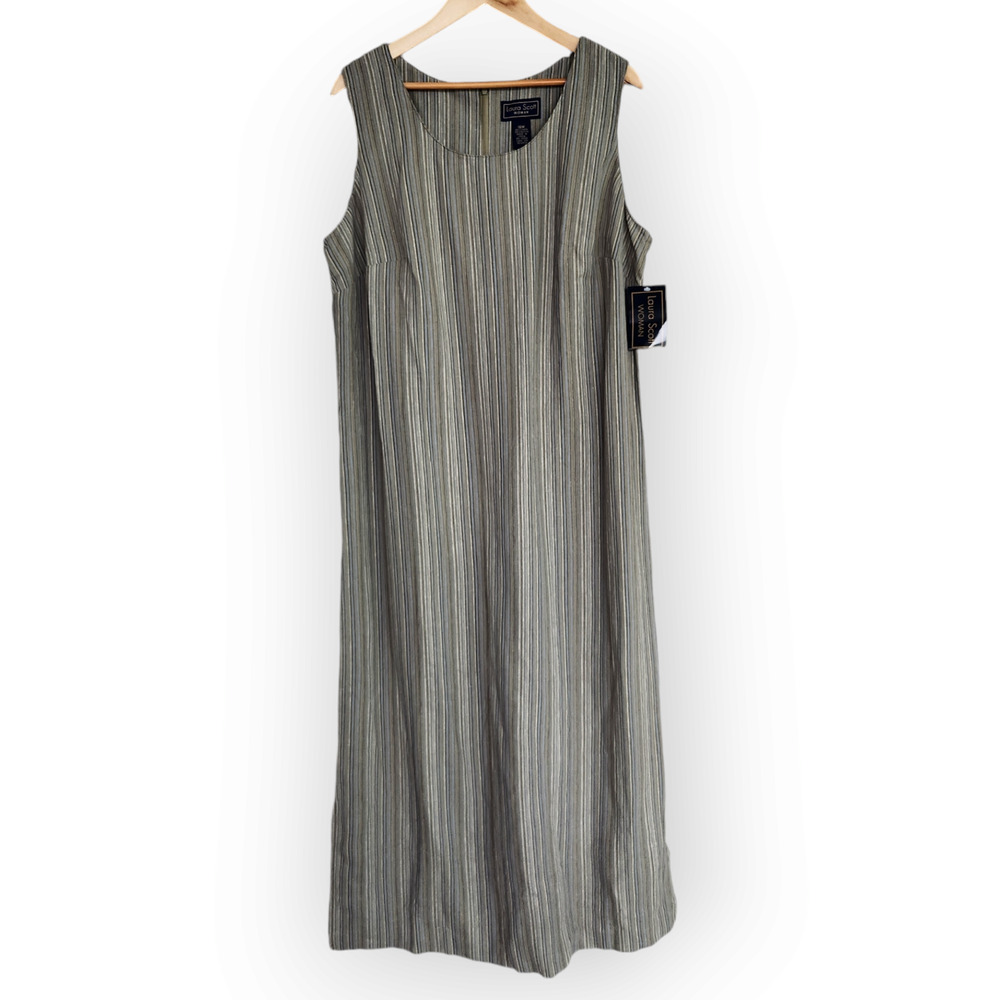 American Vintage Maxi Dress - Gray and Cream Stripes